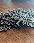 Maple Leaf Coasters (Set of 4)- Cut Wood (Maple, Walnut, Cherry)
