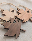 Wood Ornament - Maple Leaf Heart