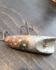 Wooden Fishing Lure - Silver, Brown & Yellow