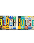 Beach House License Plate Sign - Reclaimed