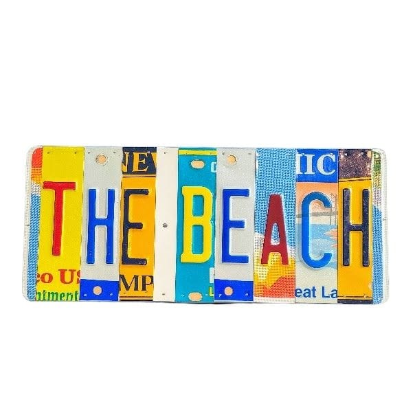 The Beach License Plate Sign - Reclaimed