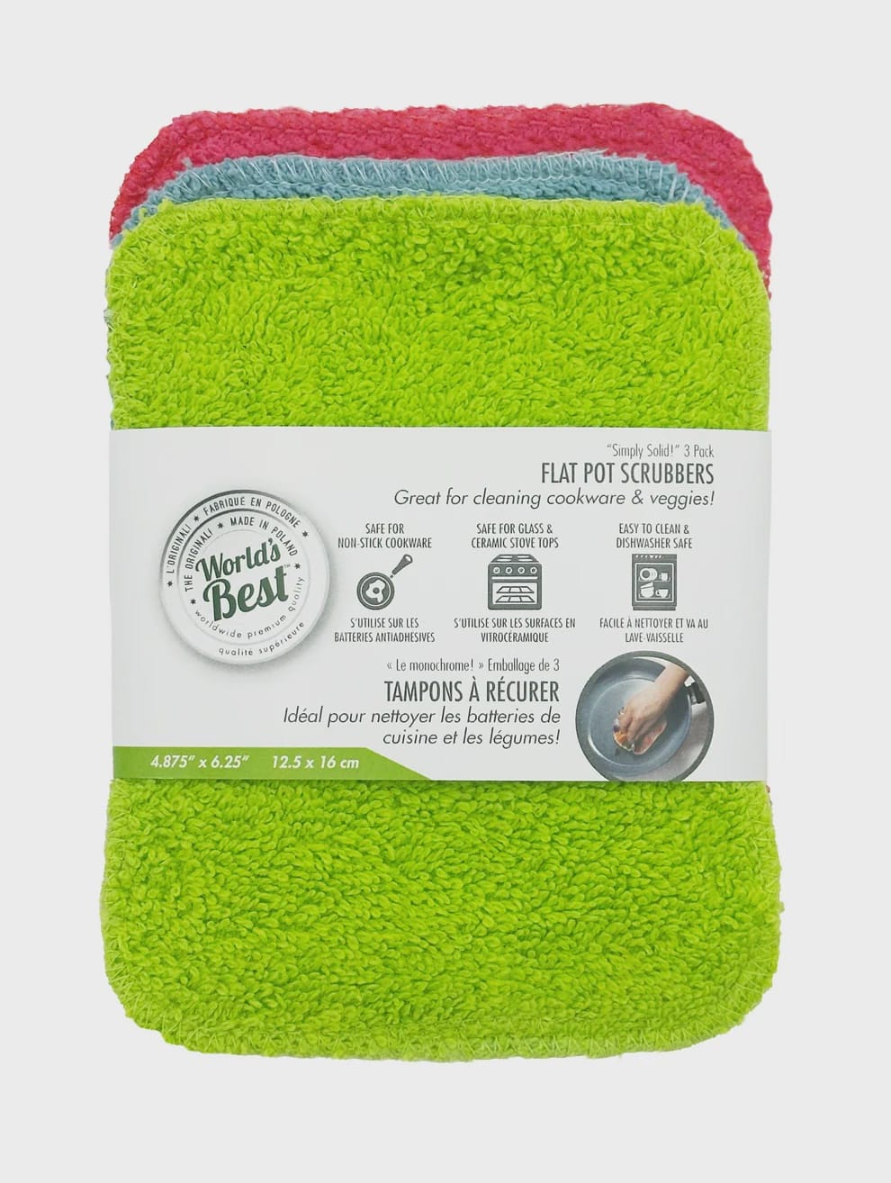 Flat pot scrubbers - 3 pack