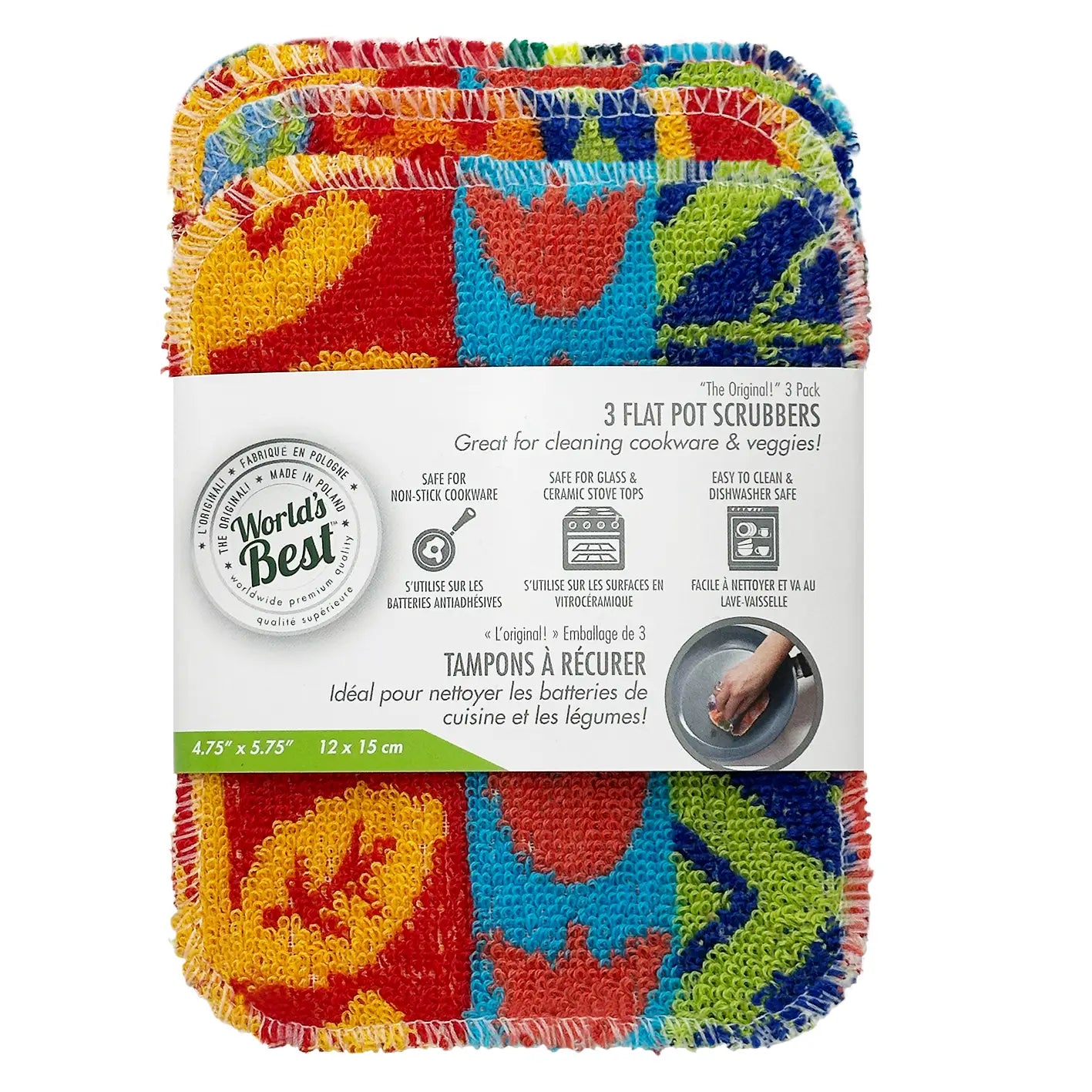Flat pot scrubbers - 3 pack