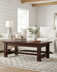 Dark wooden table on a light gray background