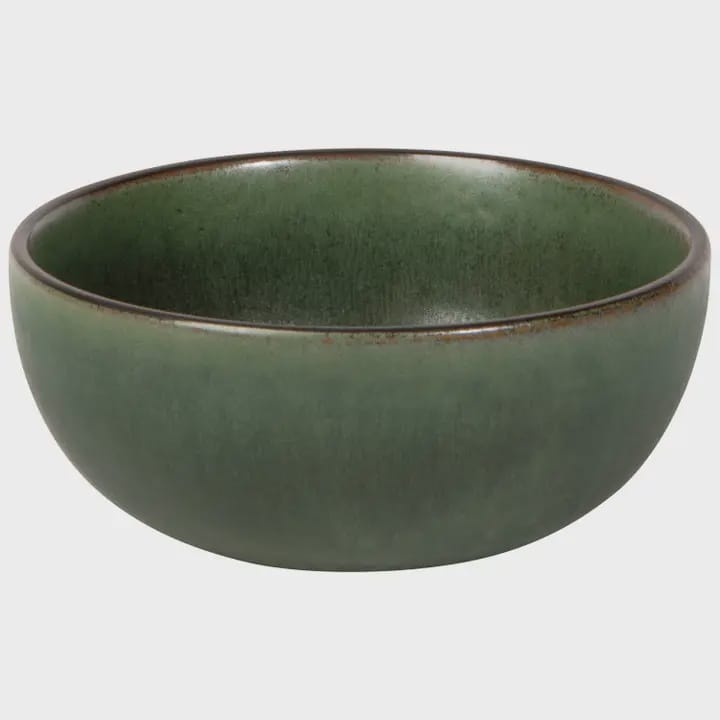 Mosswood green pottery dessert bowl
