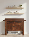 Wooden cabinet with a rustic design on a white background