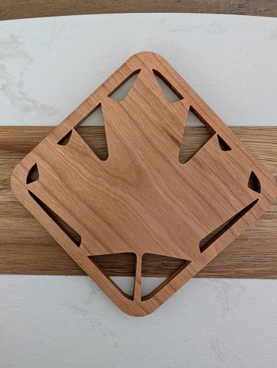Handmade Simple Maple Leaf Coaster (Set of 4) Made in Canada