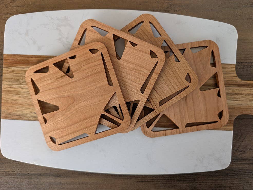 Handmade Simple Maple Leaf Coaster (Set of 4) Made in Canada