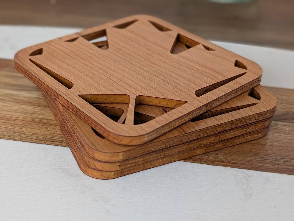 Handmade Simple Maple Leaf Coaster (Set of 4) Made in Canada