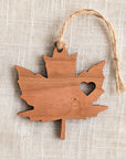 Wood Ornament - Maple Leaf Heart