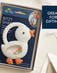 Silicone Teether with Rattle - Goose