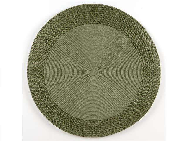 Green Vinyl Round Placemat With Border