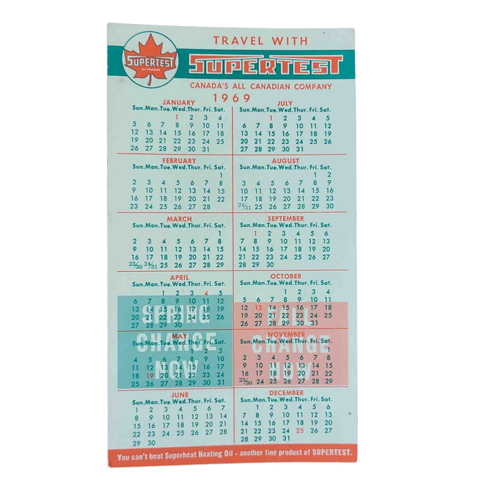 Supertest Calendar - 1969