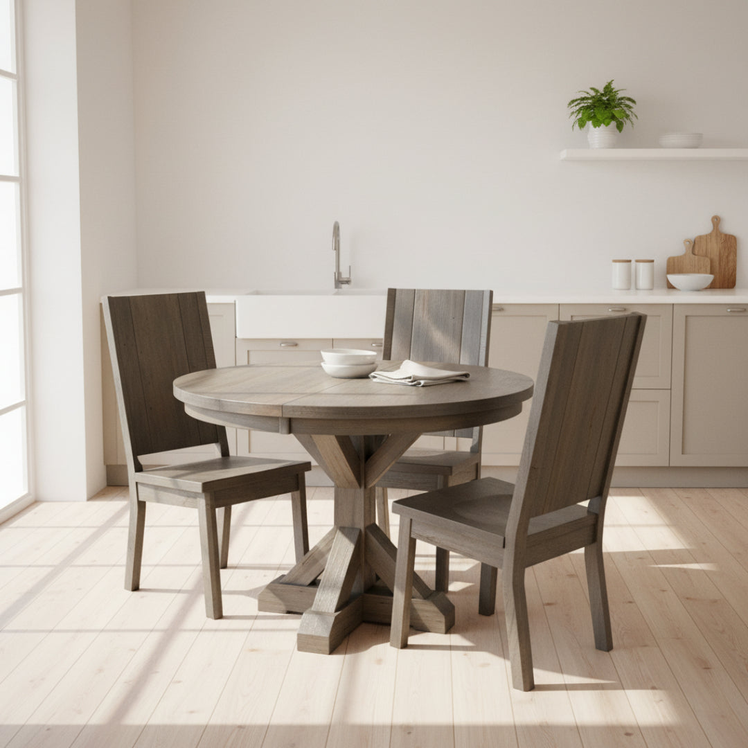 Brewster Single Pedestal Table with matching chairs