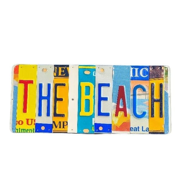 The Beach License Plate Sign - Reclaimed